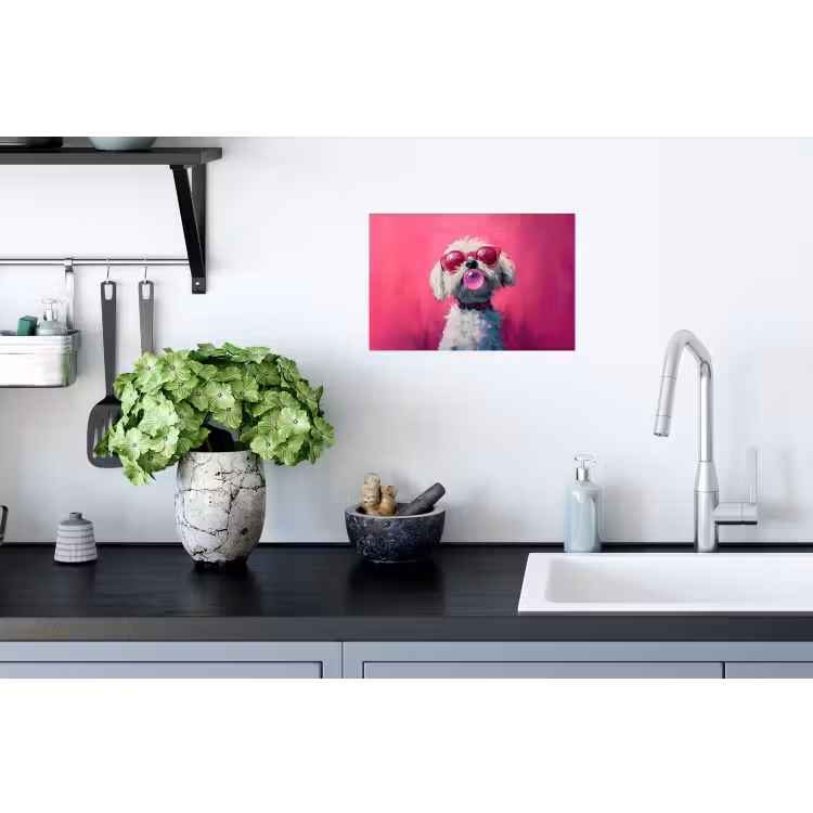 Muursticker - Pink - Hond - Bubbel — 2