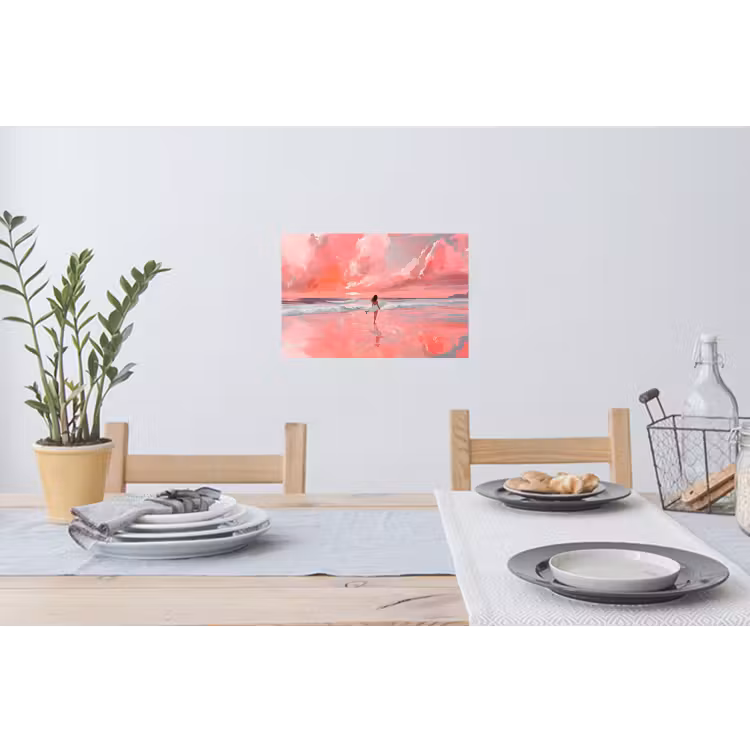 Muursticker - Roze - Surfen - Zee — 3