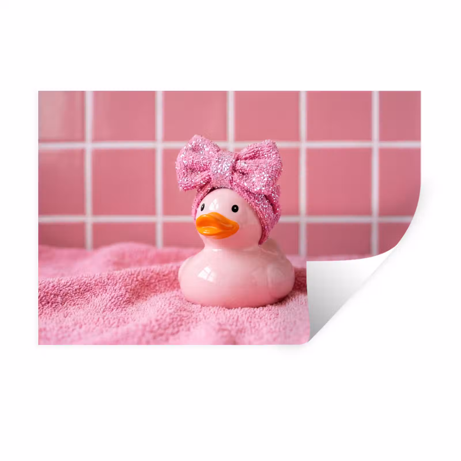 Muursticker - Badeend -Strik - Roze — 1