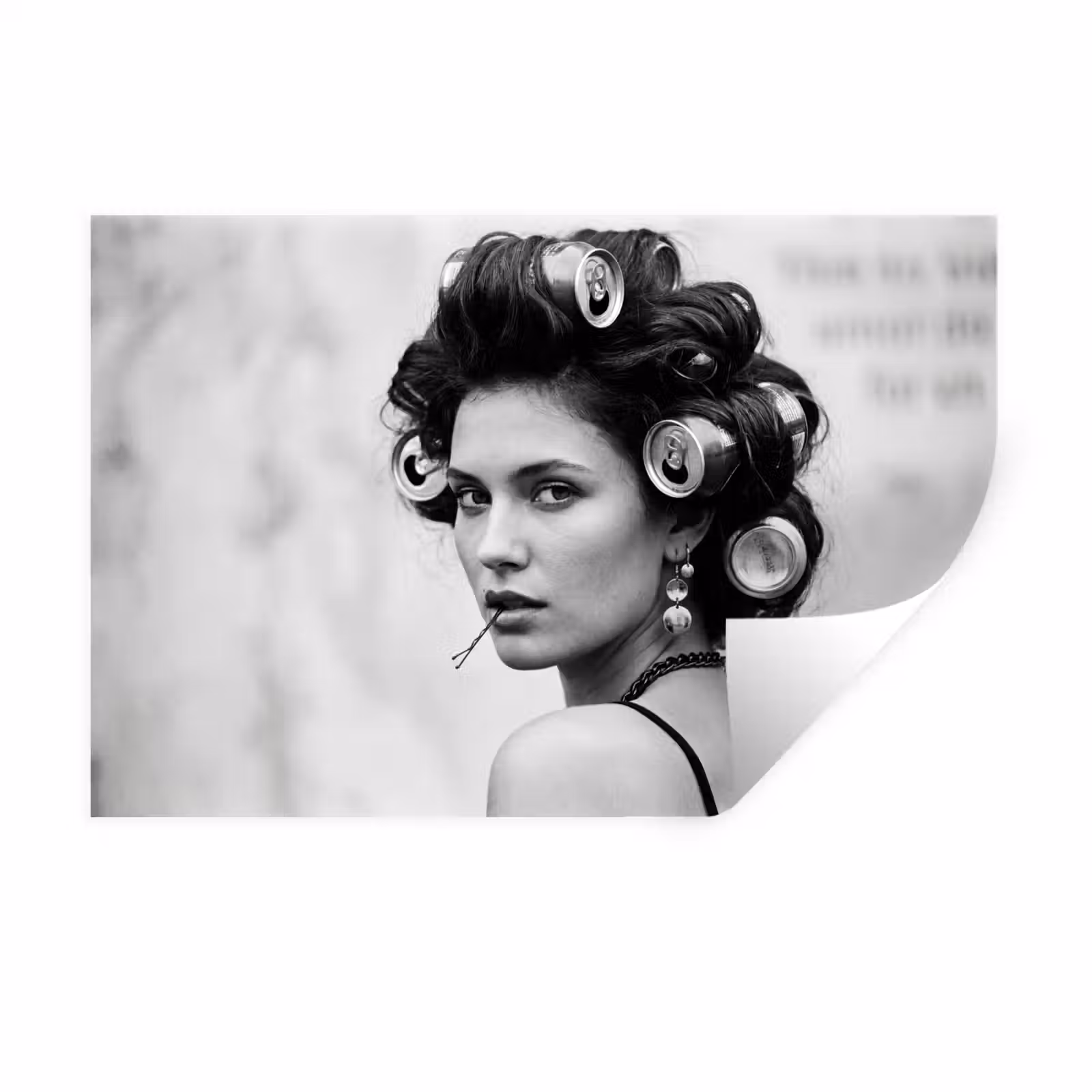 Muursticker - Edgy - Vrouw - Zwart - Wit — 1