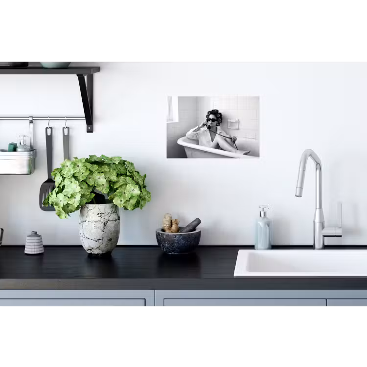 Muursticker - Bad - Vrouw - Zwart - Wit — 2