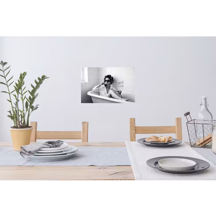 Muursticker - Bad - Vrouw - Zwart - Wit — 3