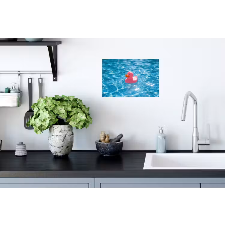 Muursticker - Badeend - Dobberend - Roze — 2