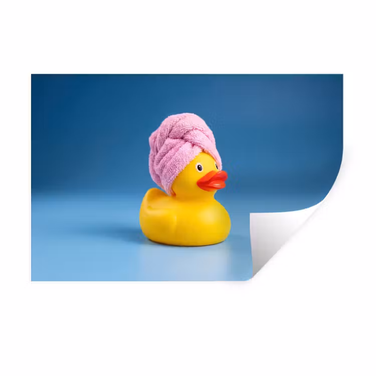Muursticker - Badeend - Handdoek - Blauw — 1