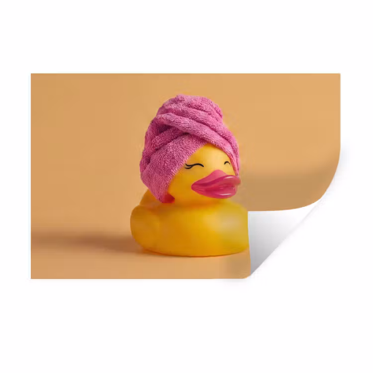 Muursticker - Badeend - Handdoek - Kleurrijk — 1
