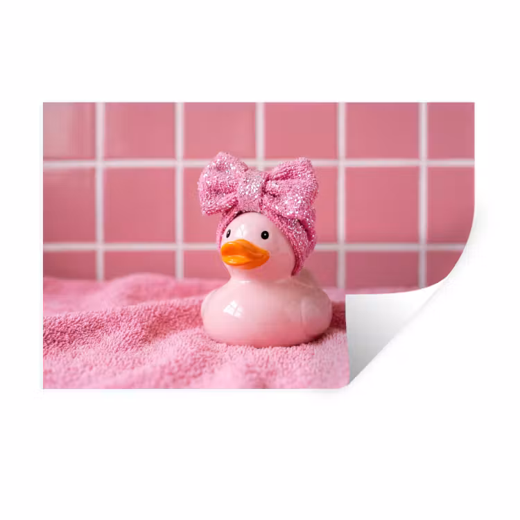 Muursticker - Badeend -Strik - Roze — 1