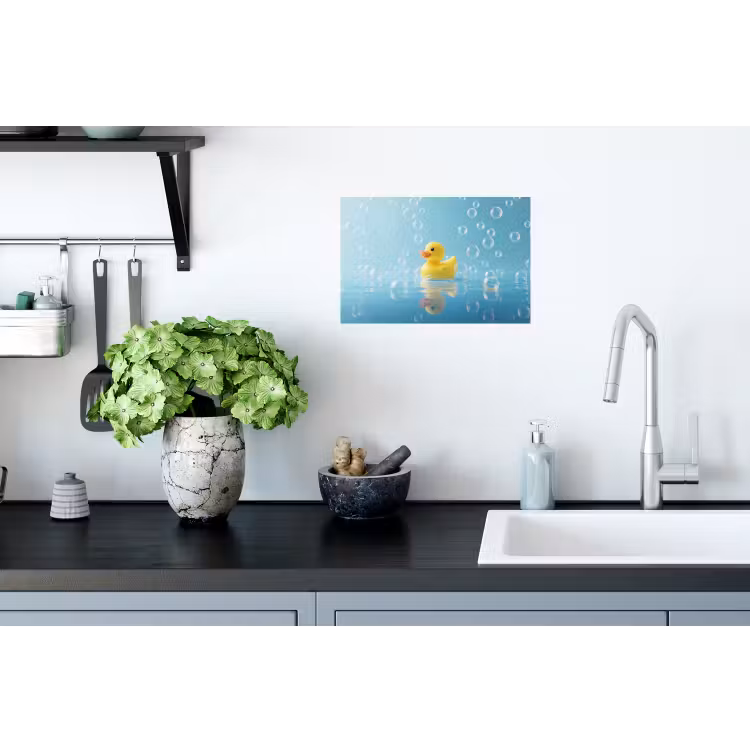 Muursticker - Bubbels - Badeend - Geel — 2