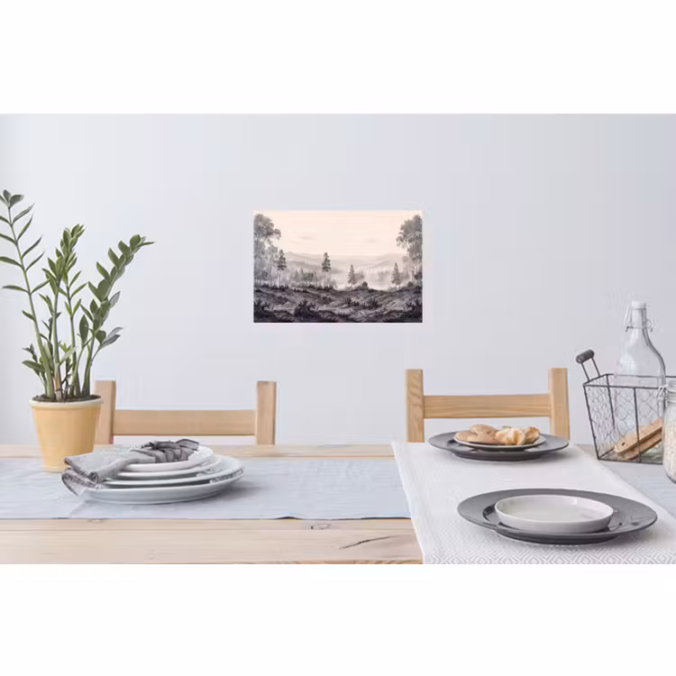 Muursticker - Mistig - Berglandschap - Illustratie — 3