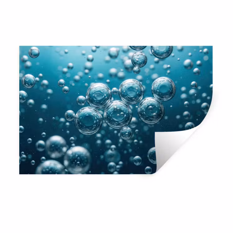 Muursticker - Luchtbellen - Dynamisch - Blauw — 1