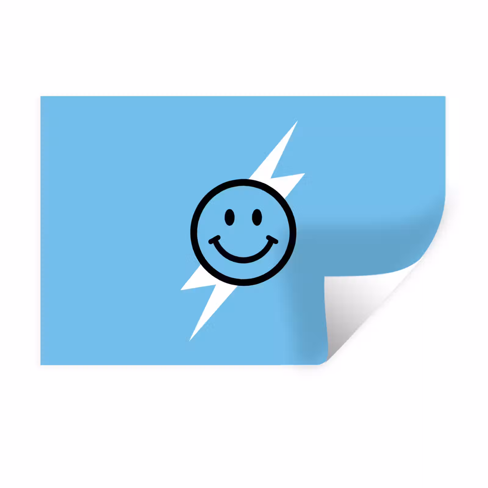 Muursticker - Smiley - Blauw - Bliksem — 1