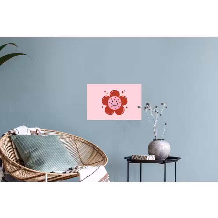 Muursticker - Bloem - Roze - Hartjes — 4