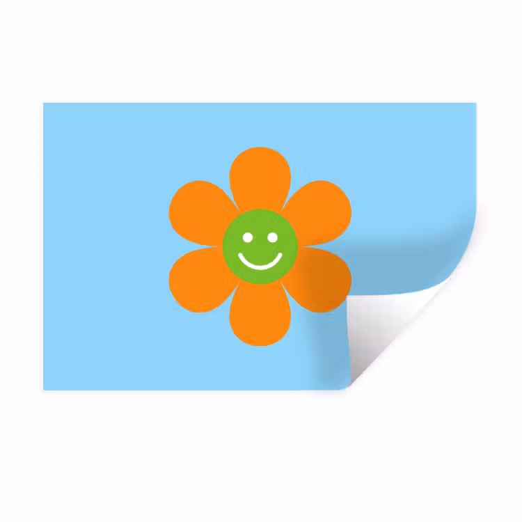 Muursticker - Bloem - Smiley - Kleurrijk — 1