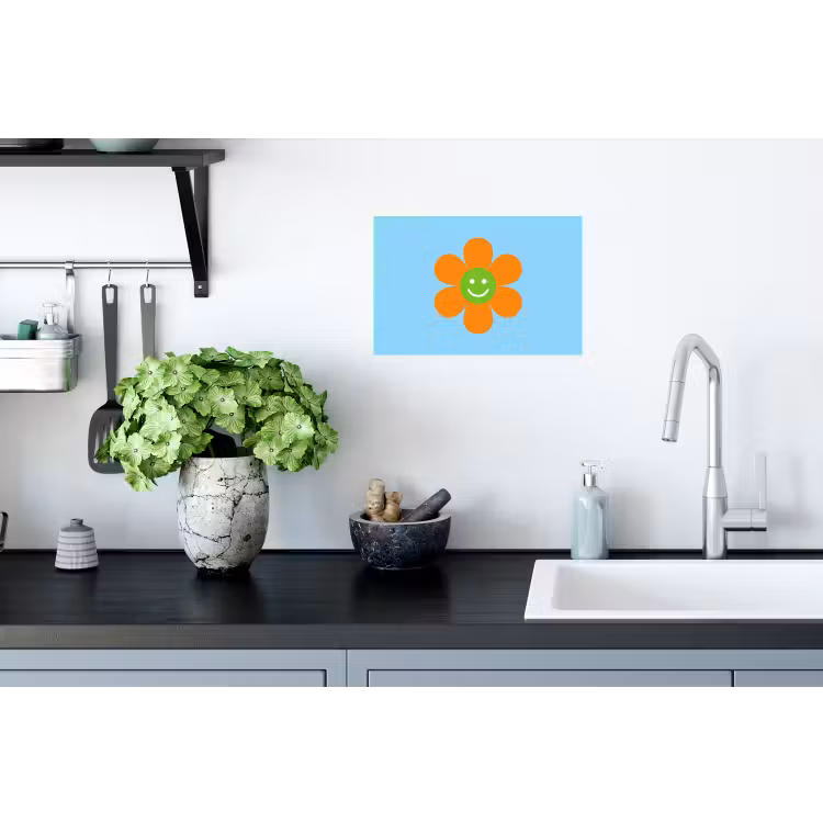 Muursticker - Bloem - Smiley - Kleurrijk — 2