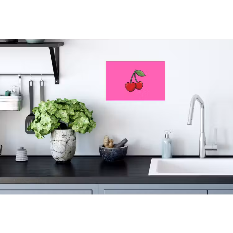 Muursticker - Kers - Roze - Fruit — 2