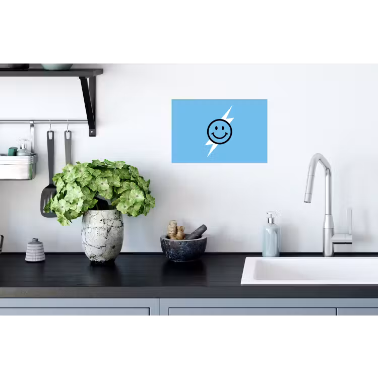 Muursticker - Smiley - Blauw - Bliksem — 2