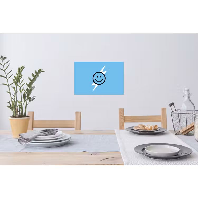 Muursticker - Smiley - Blauw - Bliksem — 3
