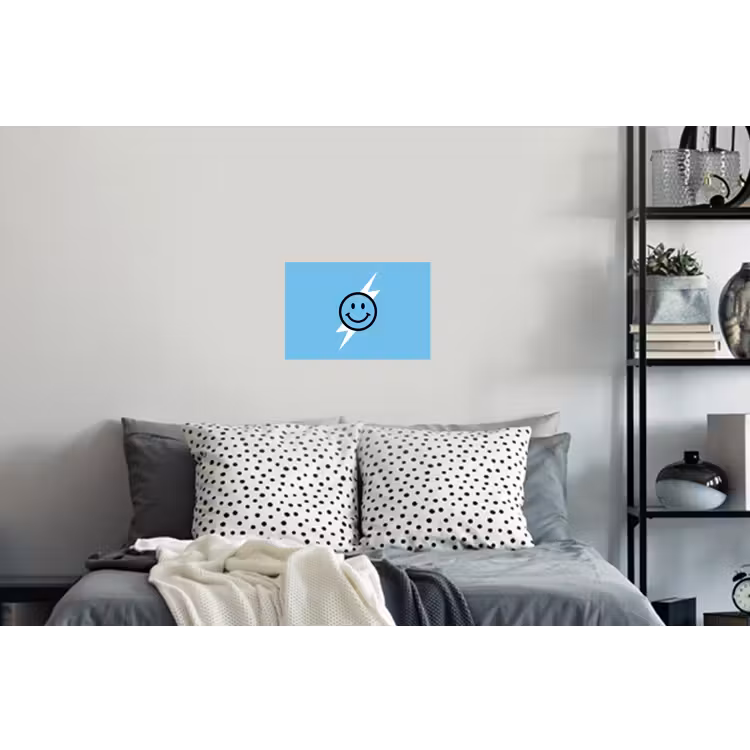 Muursticker - Smiley - Blauw - Bliksem — 5