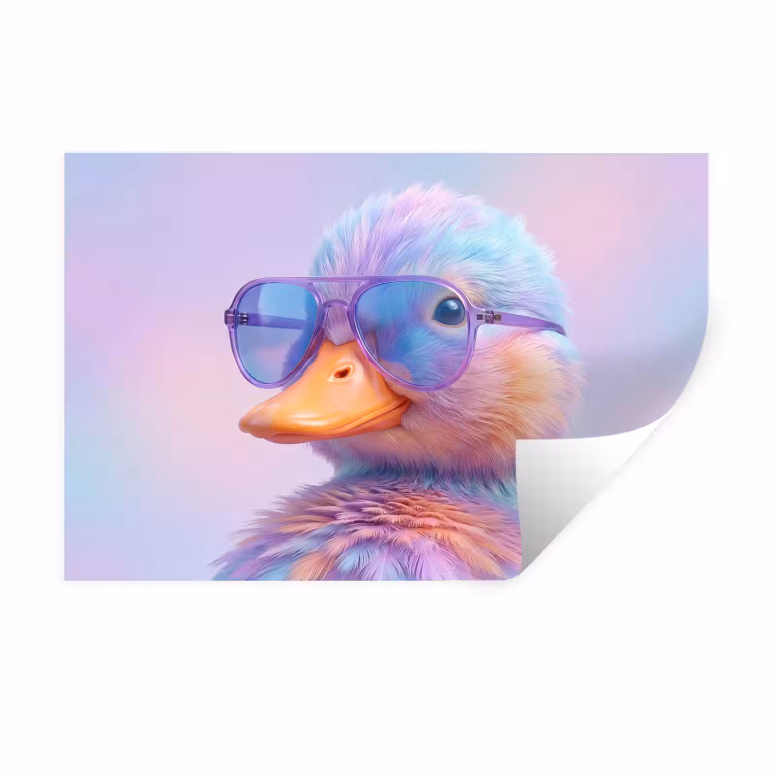 Muursticker - Eend - bril - Pastel — 1