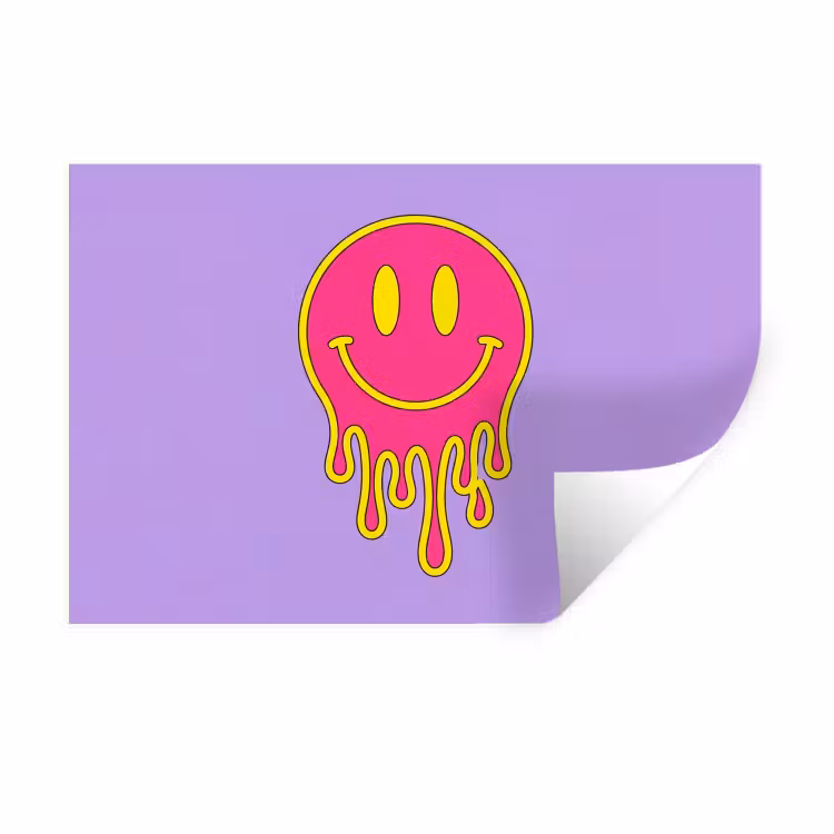 Muursticker - Smiley - Drip - Neon — 1