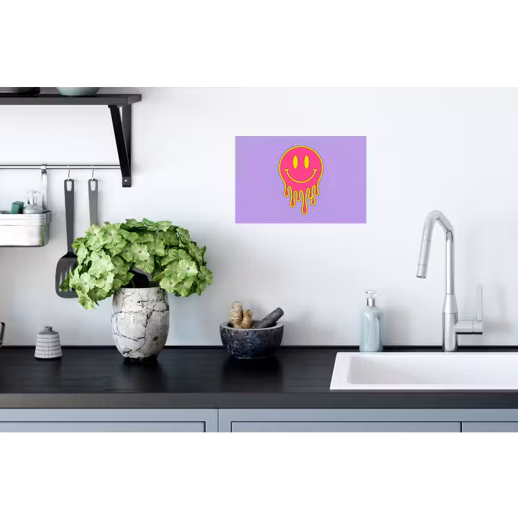 Muursticker - Smiley - Drip - Neon — 2