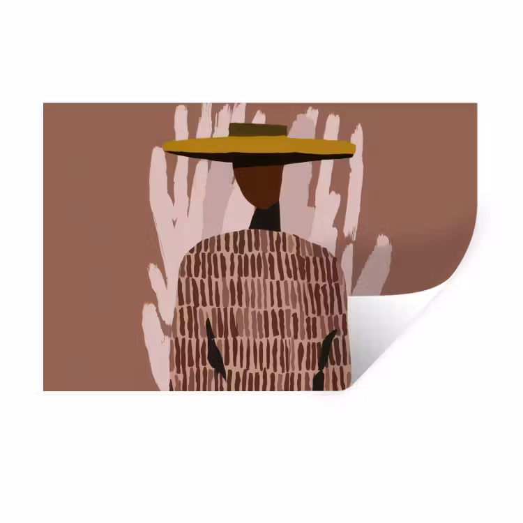 Muursticker - Abstract - Figuur - Illustratie - Hoed — 1