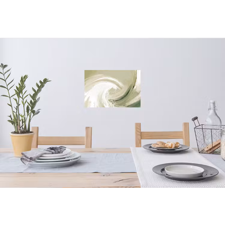 Muursticker - Abstract - Penseelstreken - Golven - Groen — 3