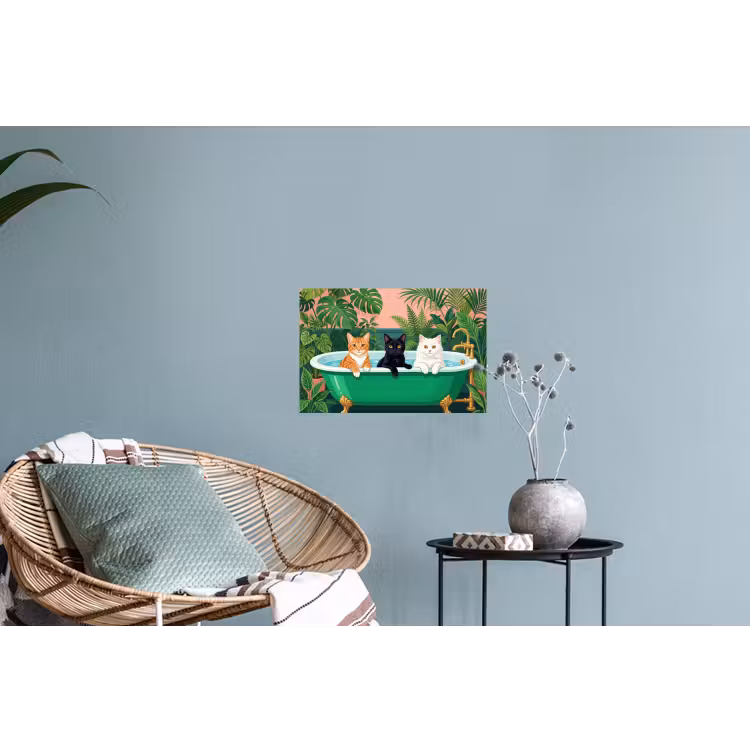 Muursticker - Badkamer - Kattenparade - Kleurrijk — 4