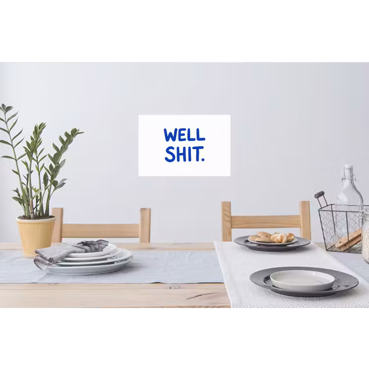 Muursticker - Blauw - Quote - Wit — 3