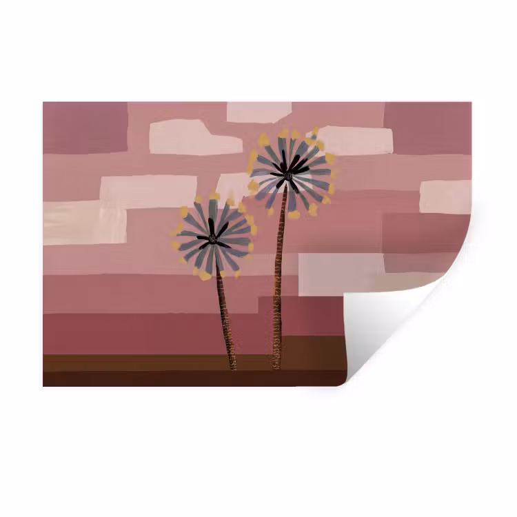 Muursticker - Illustratie - Bloemen - Vlakken - Abstract — 1