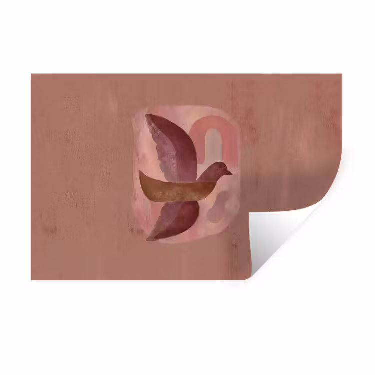 Muursticker - Illustratie - Vogels - Abstract - Roze — 1