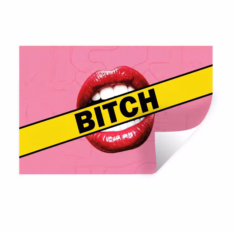 Muursticker - Lippen - Tekst - Kleurrijk — 1