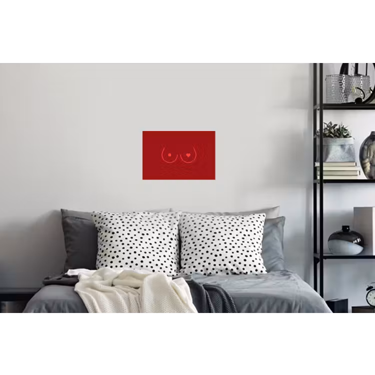 Muursticker - Minimalistisch - Lijnillustratie - Rood — 5