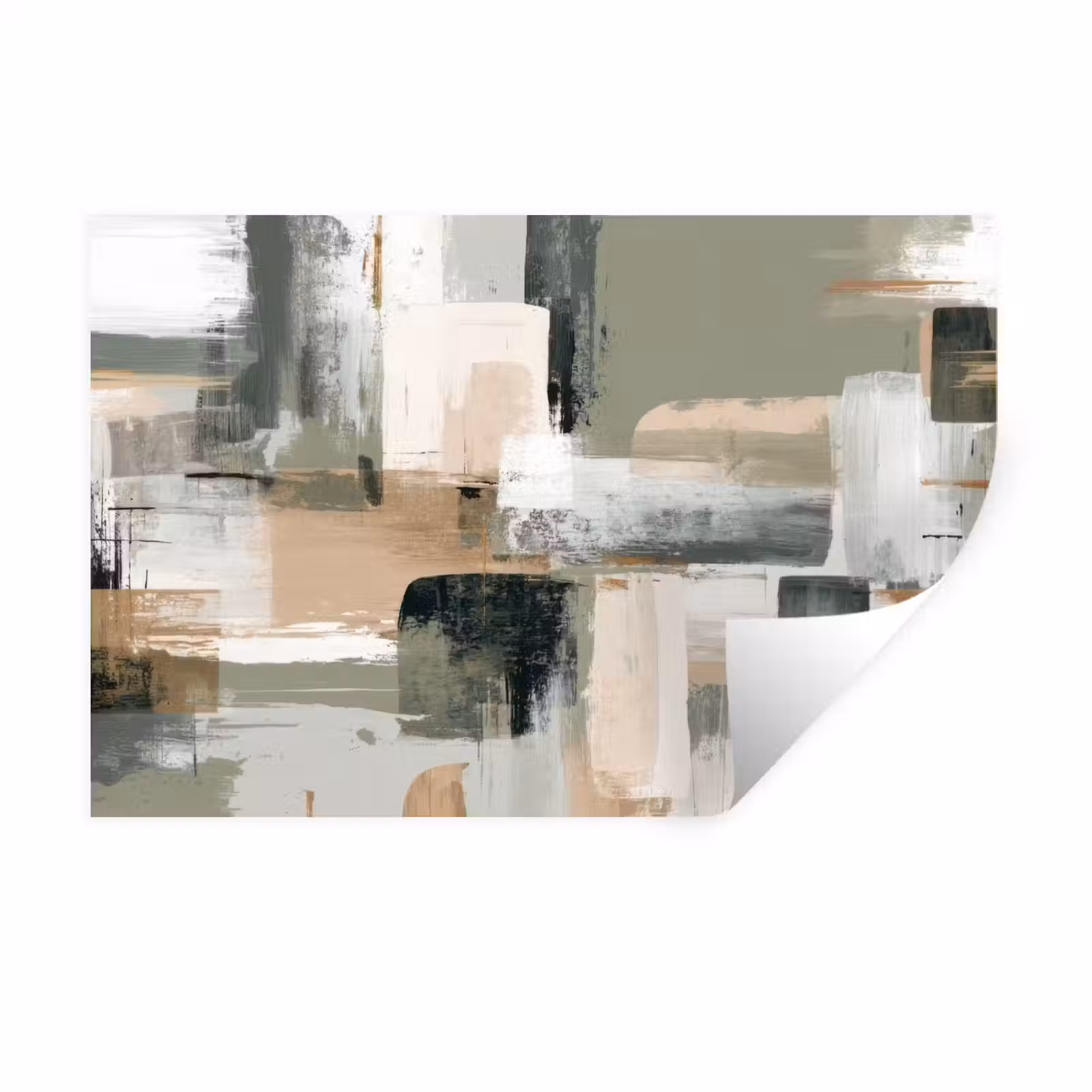 Muursticker - Penseelstreken - Abstract - Aardetinten — 1