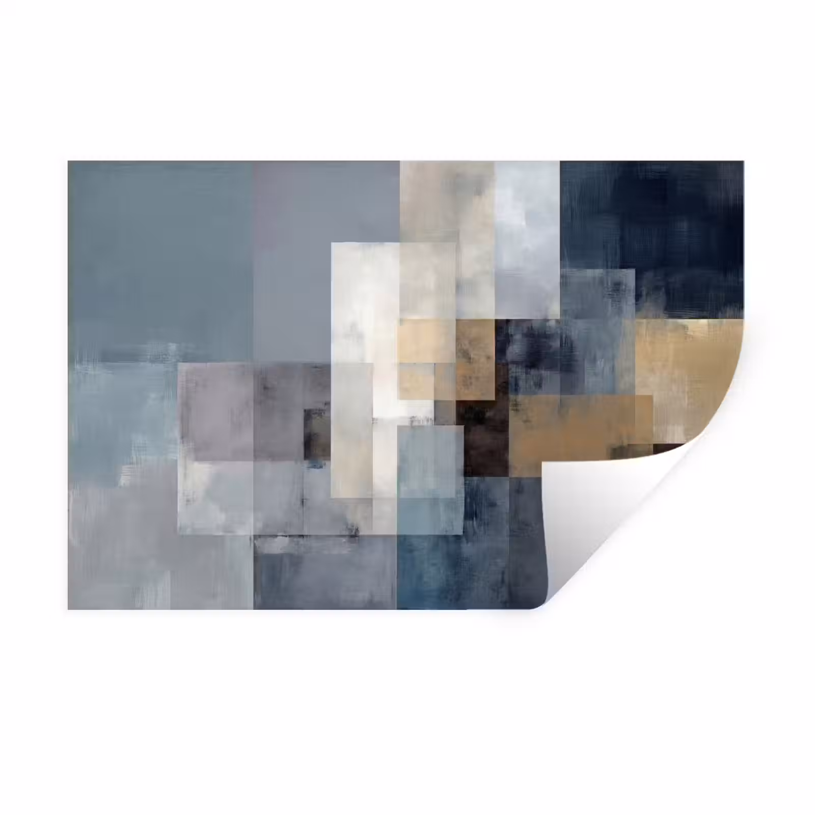 Muursticker - Rechthoeken - Abstract - Blauw — 1