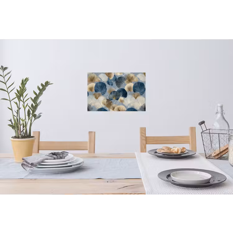 Muursticker - Bladeren - Abstract - Goud - Blauw — 3