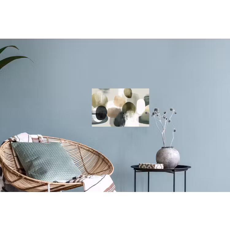 Muursticker - Minimalistisch - Cirkels - Penseelstreken - Beige — 4