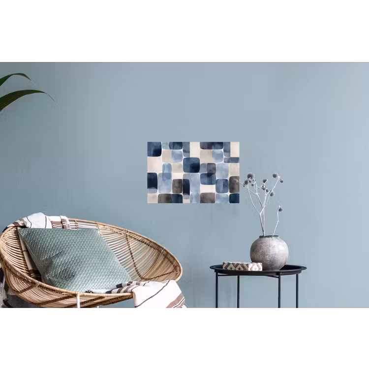 Muursticker - Patroon - Blauw - Vierkanten — 4
