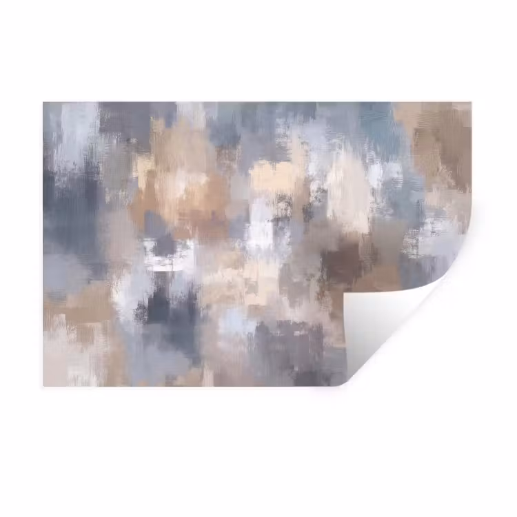 Muursticker - Penseelstreken - Schilderij - Beige — 1