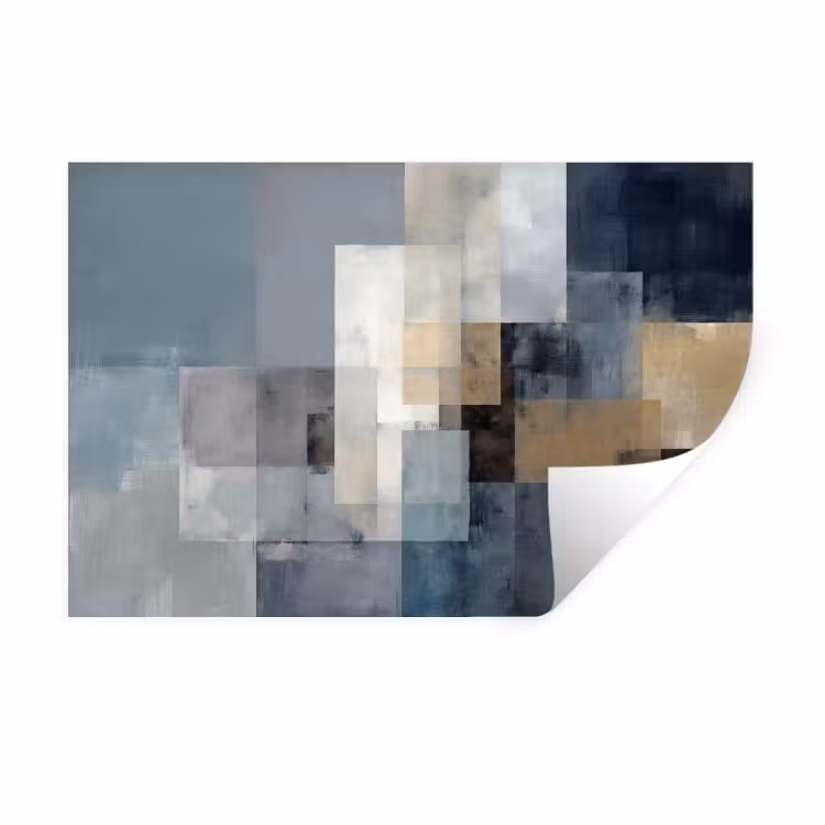 Muursticker - Rechthoeken - Abstract - Blauw — 1