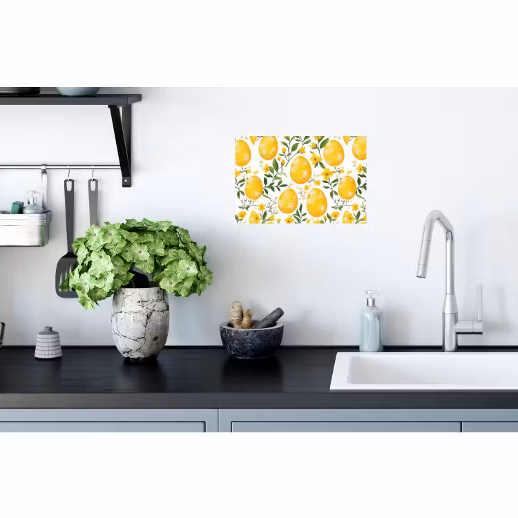 Muursticker - Bloemen - Paaseieren - Geel — 2