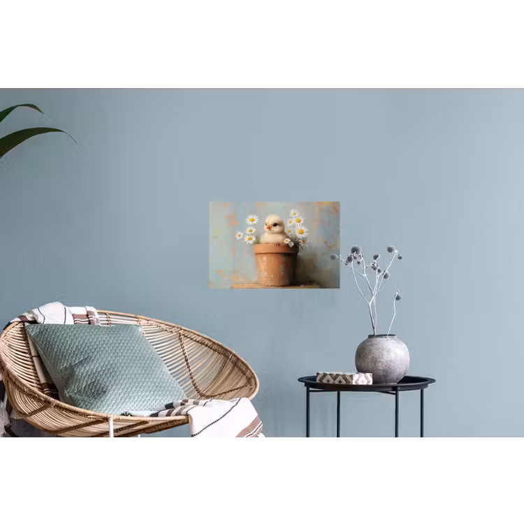 Muursticker - Bloempot - Kuiken - Bloemetjes — 4