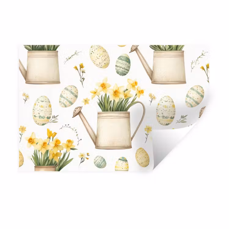 Muursticker - Gieter - Bloemen - Eieren — 1