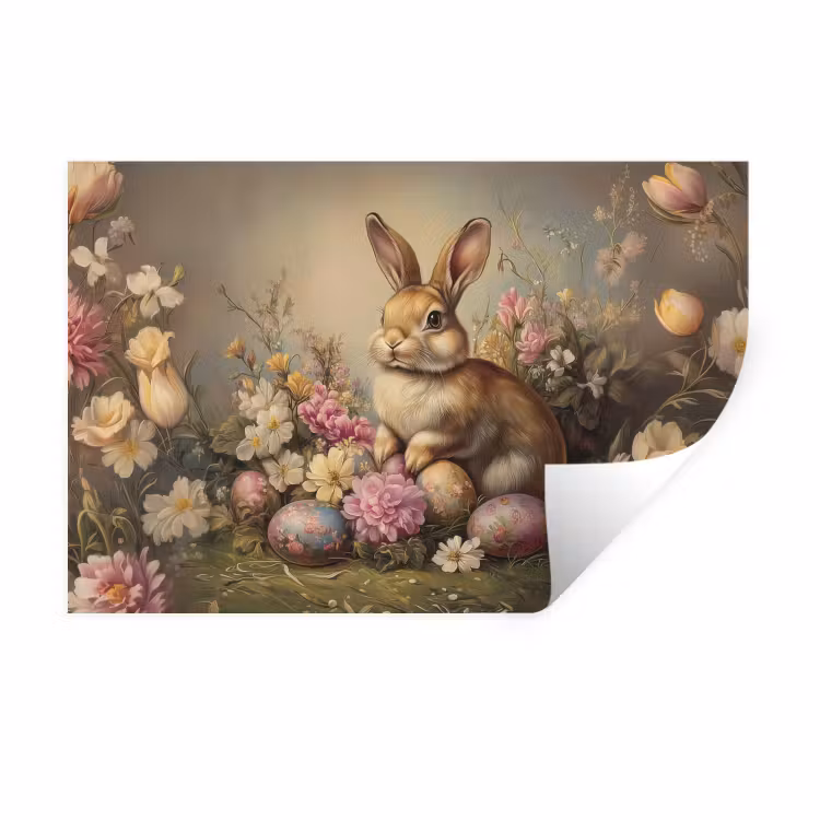 Muursticker - Haas - Stilleven - Bloemen — 1