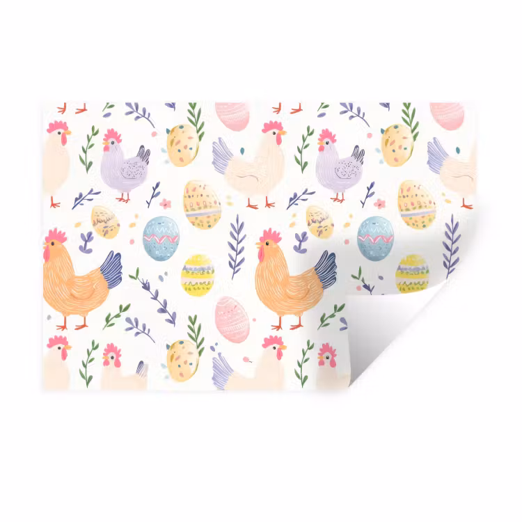 Muursticker - Patroon - Kip - Paaseieren — 1