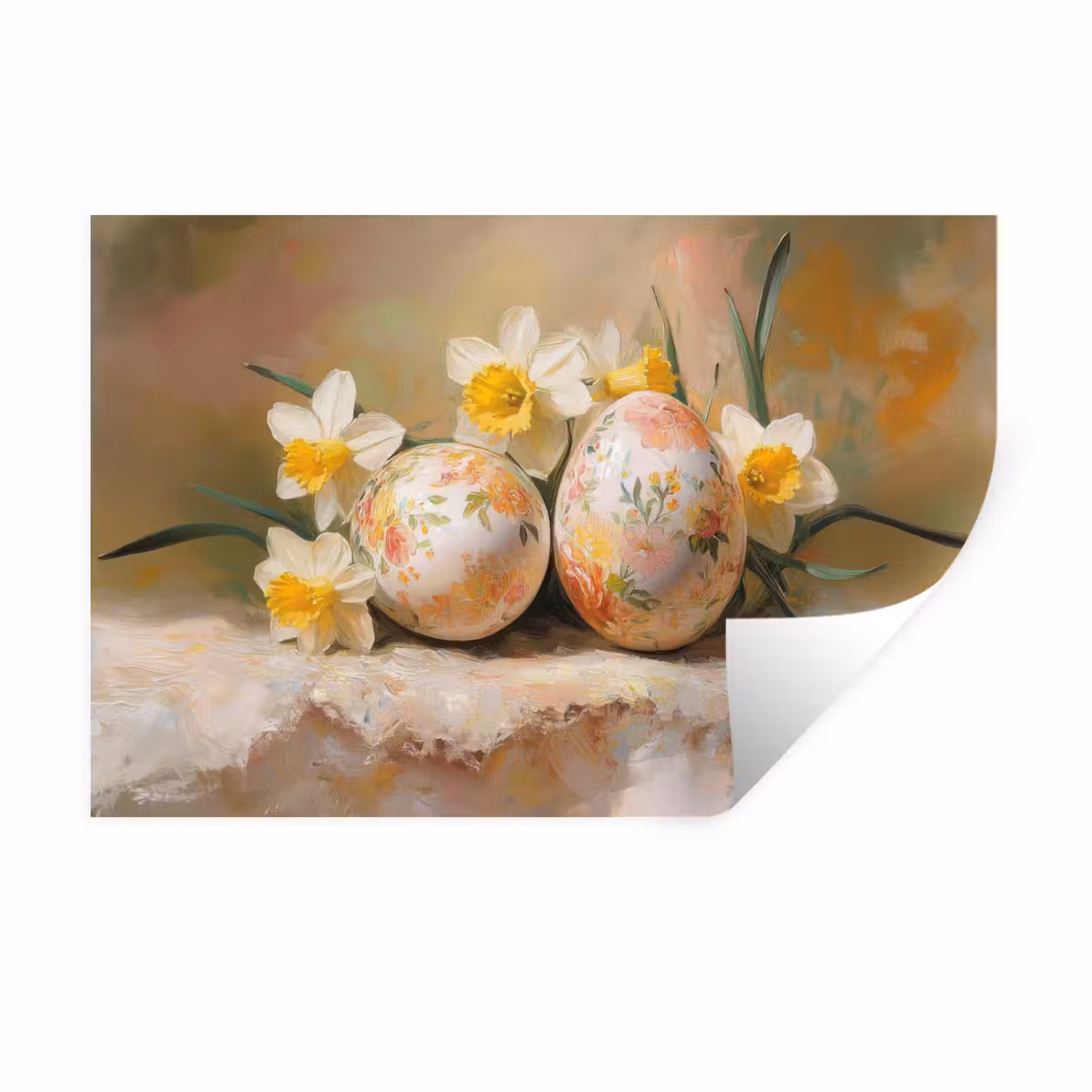 Muursticker - Bloemen - Eieren - Geschilderd — 1