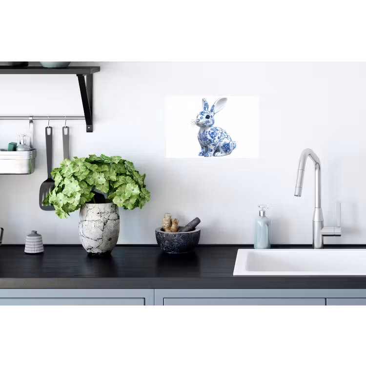 Muursticker - Delftsblauw - Haasje - Wit — 2