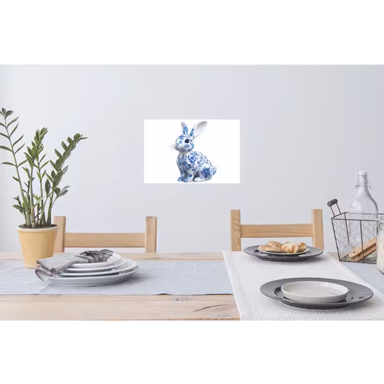 Muursticker - Delftsblauw - Haasje - Wit — 3