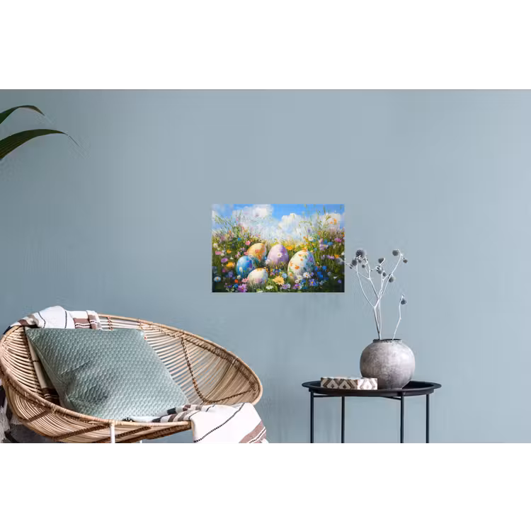 Muursticker - Grasveld - Eieren - Bloemen — 4
