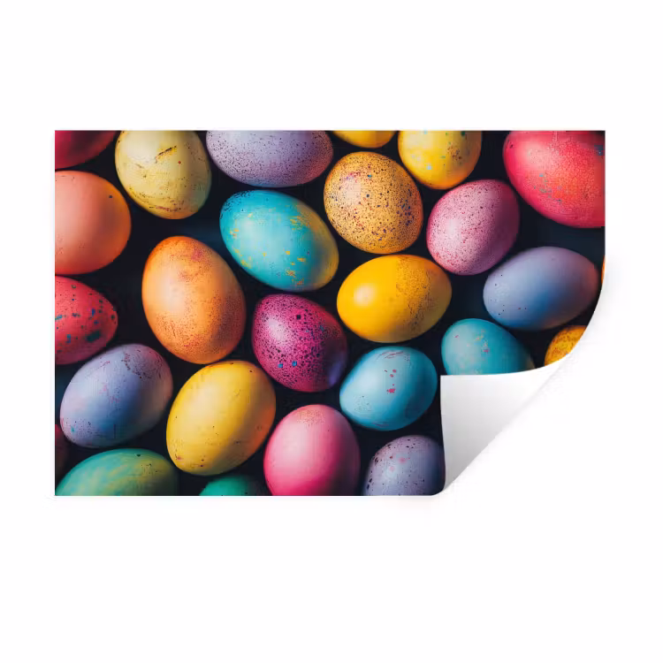 Muursticker - Kleurrijk - Paaseitjes - Spetters — 1