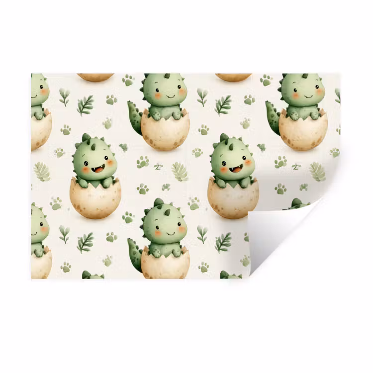 Muursticker - Dino - Eieren - Groen — 1